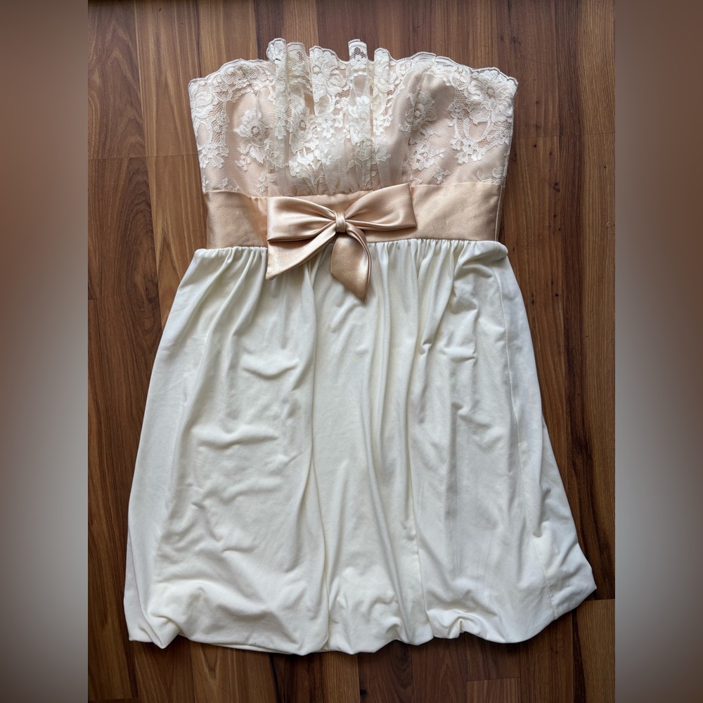 Jessica McClintock Ivory Satin Dress